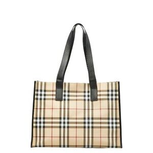 Burberry Nova Check Tote Bag Beige Tan Multicolored